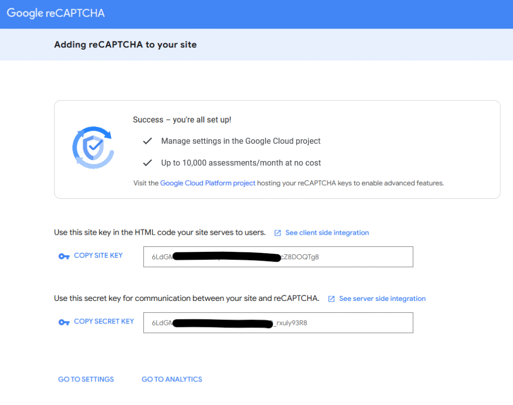 Adding reCAPTCHA to your site
